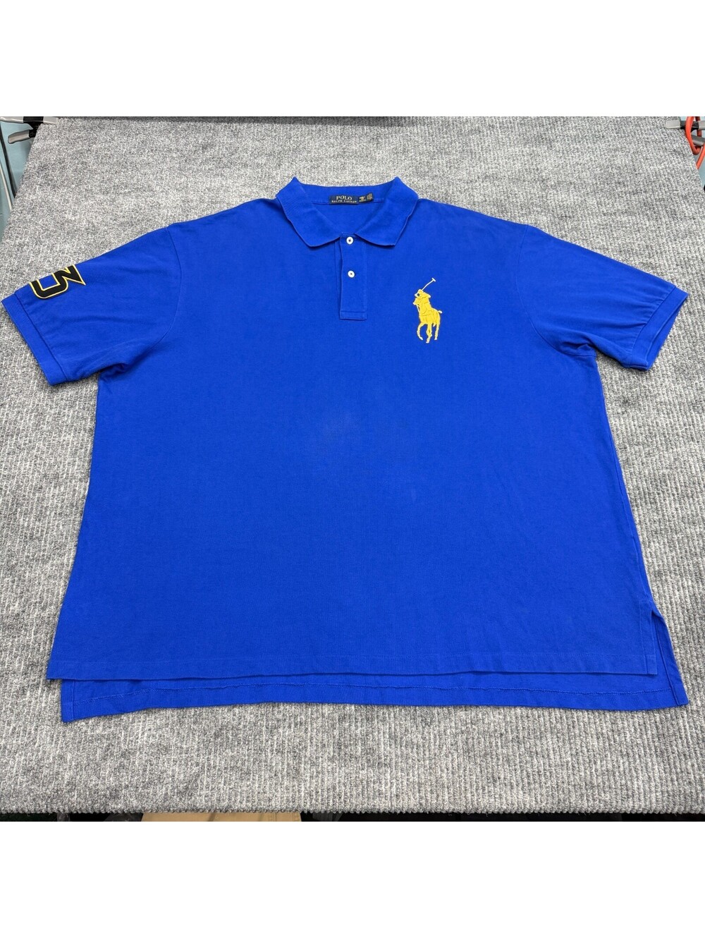 Polo Ralph Lauren Polo Shirt Mens Big 3XB Blue Big Pony 3 Patch Pique Casual